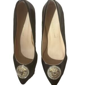 Zara patent leather heels - lion rhinestone embellished heel